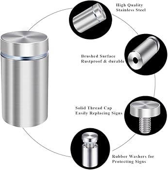 Amazon | Osring 1 x 1インチ サインスタンドオフ取り付け金具